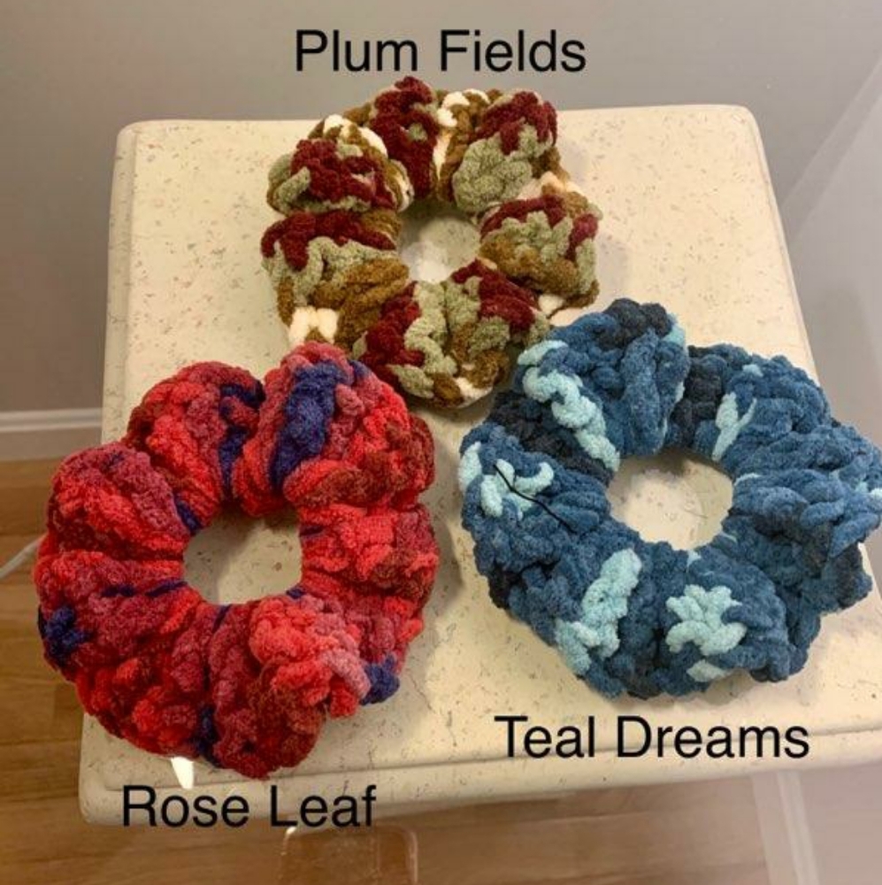 Velvet Crochet Scrunchies Fall